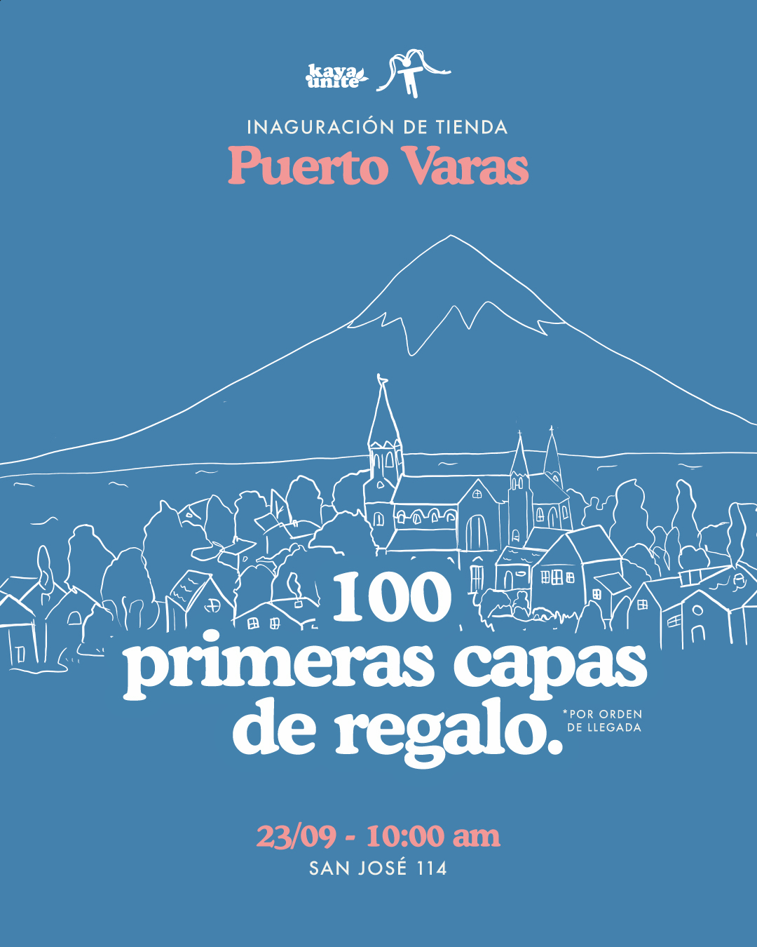 Kaya Unite — gráfica inauguración Puerto Varas