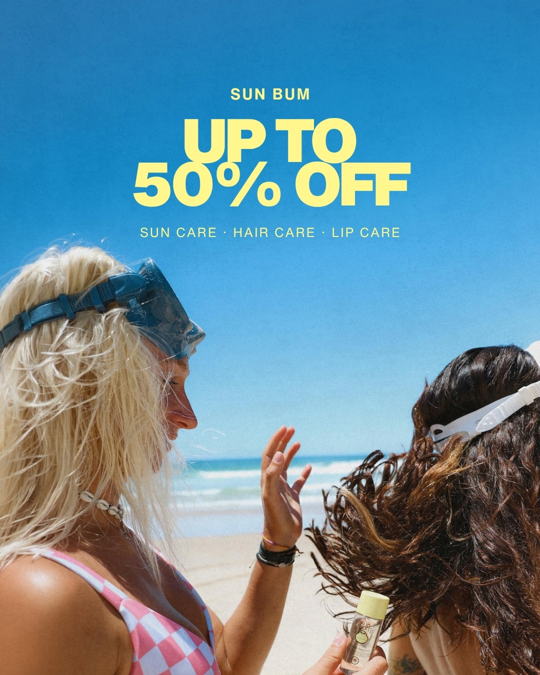 Playa y Nieve — campaña Sun Bum up to 50% off